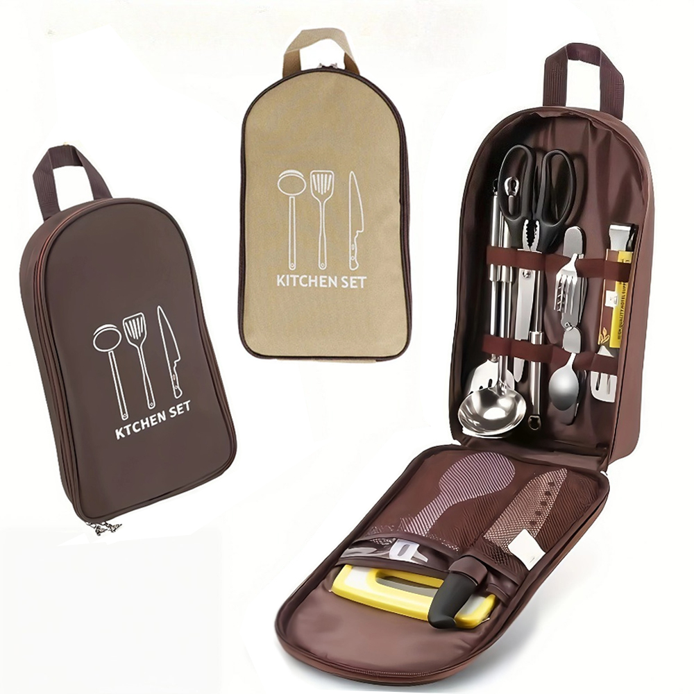 Camping Cooking Utensil Bag - حقيبة طهي محمولة للاستخدام الخارجي، حقيبة