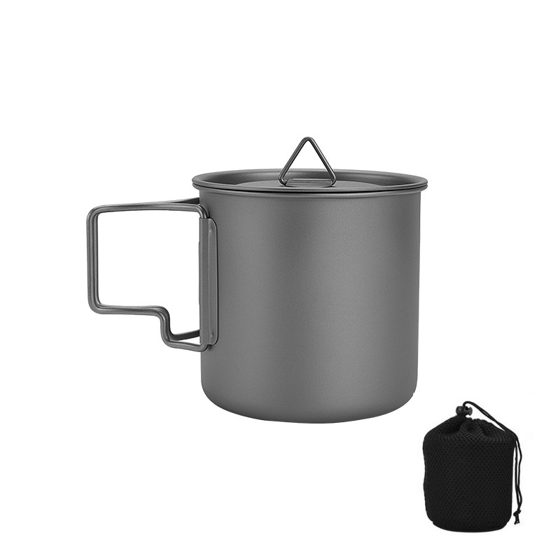 Camping Cooking Handle - كوب تخييم من التيتانيوم بمقبض قابل