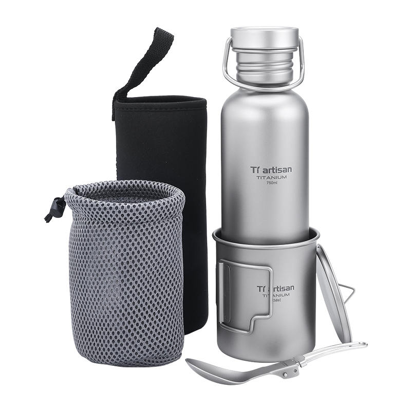 Camping Cooking Set Lightweight - مجموعة أدوات طهي من التيتانيوم من