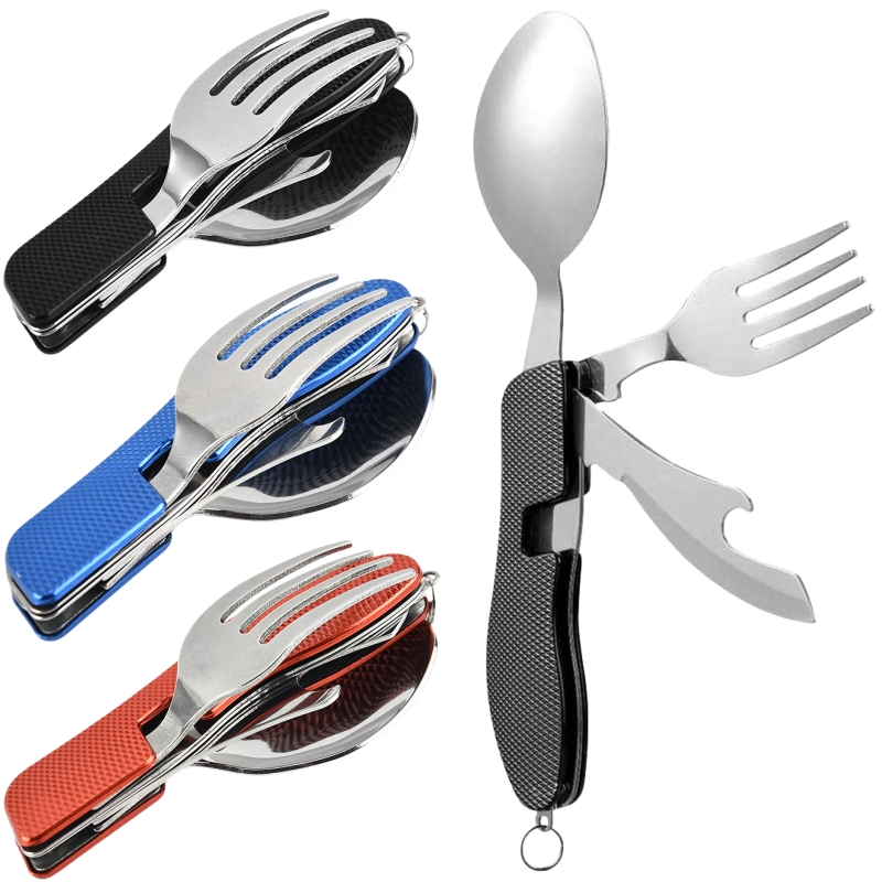 Camping Cooking And Cutlery Set - 4 in1 طوي التخييم أواني مجموعة