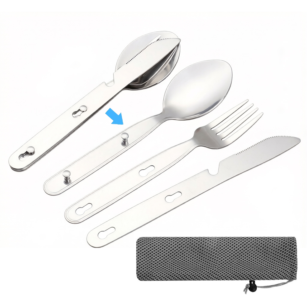 Camping Cooking And Cutlery Set - طقم أدوات طعام محمول قابل للطي