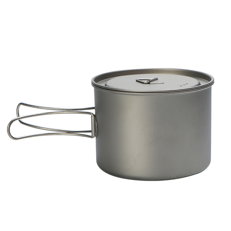 Camping Cooking Handle - وعاء طبخ تيتانيوم بمقبض معلق ،