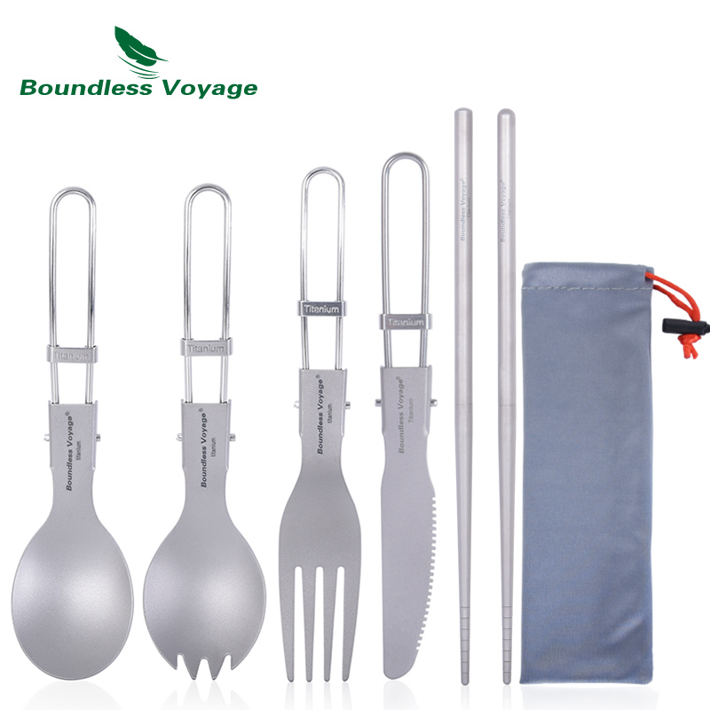 Camping Cooking And Cutlery Set - رحلة لا حدود لها التيتانيوم أدوات