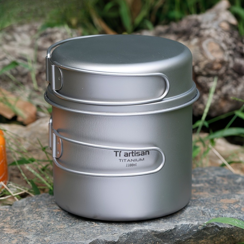 Camping Cooking Set Lightweight - مجموعة أواني طهي من التيتانيوم النقي
