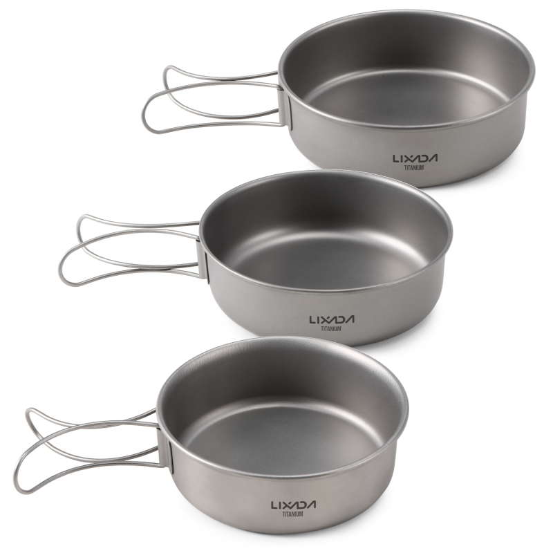 Mess Kit Titanium - أطباق Lixada من التيتانيوم خفيفة الوزن