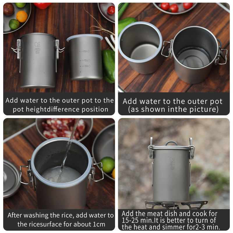 قدر أرز من التيتانيوم النقي من - مراجعة Camping Cooking Set وسعره