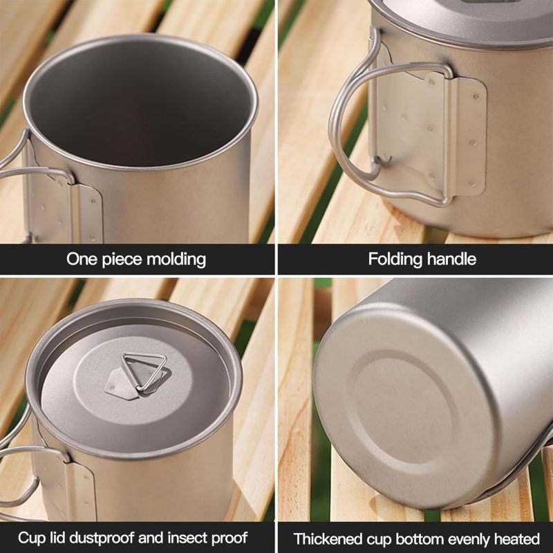 كوب تخييم من التيتانيوم بمقبض  - مراجعة Camping Cooking Handle وسعره