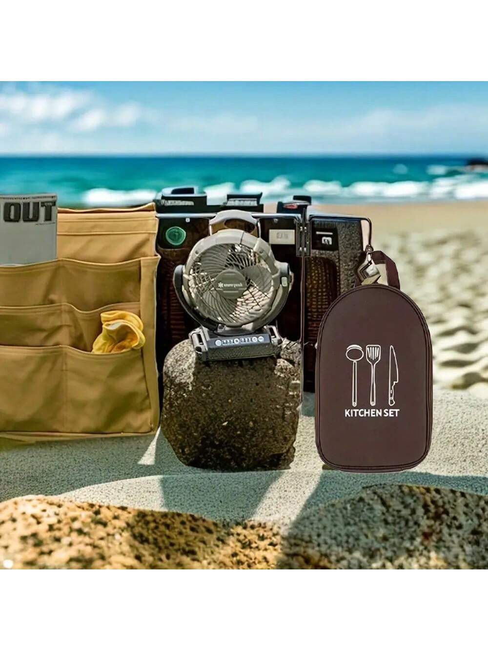 في الهواء الطلق التخييم تجهيزا - مراجعة Camping Cooking Utensil Bag وسعره