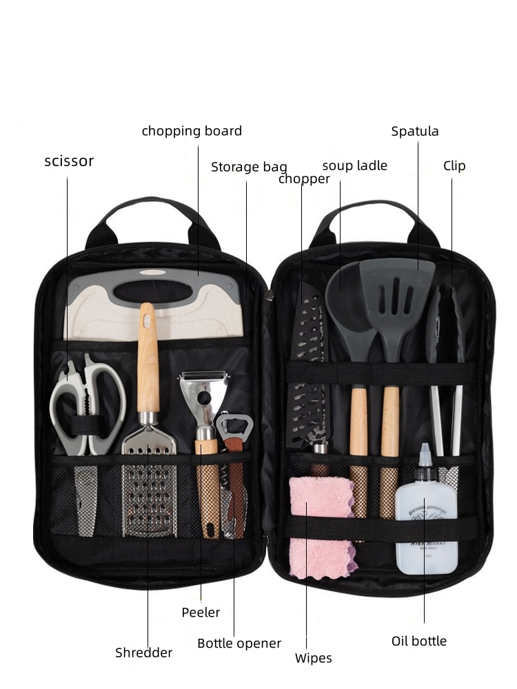 مجموعة أدوات الطهي للتخييم، 12 - مراجعة Camping Cooking Utensil Bag وسعره