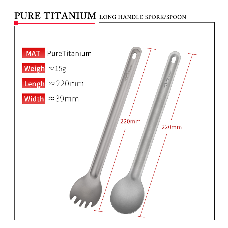 TiTo التيتانيوم سبورك ملعقة مق - مراجعة Camping Cooking Handle وسعره
