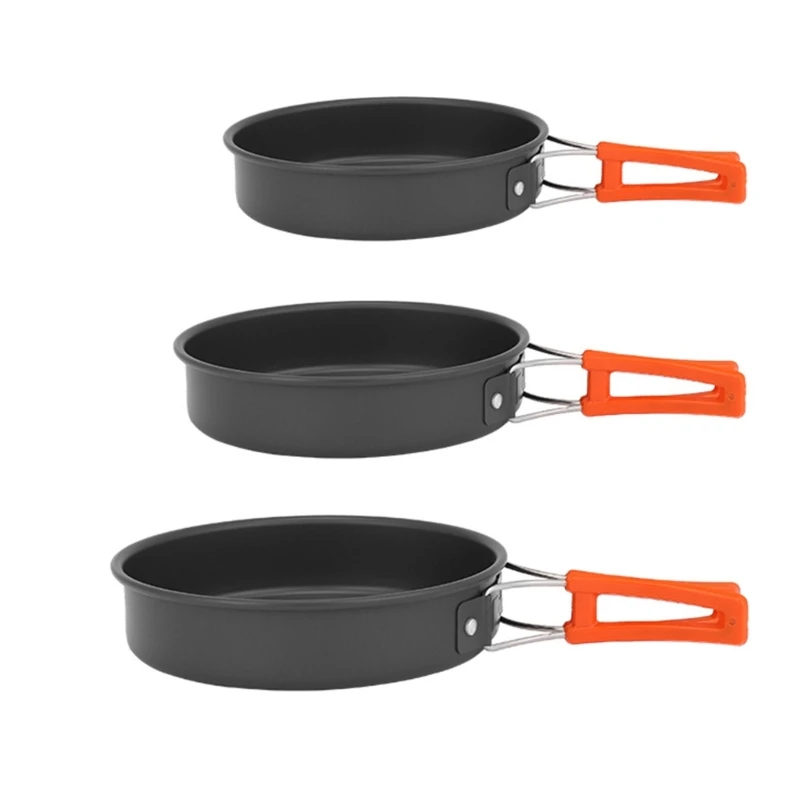 مقلاة قلي محمولة مع حقيبة تخزي - مراجعة Camping Cooking Set Lightweight وسعره