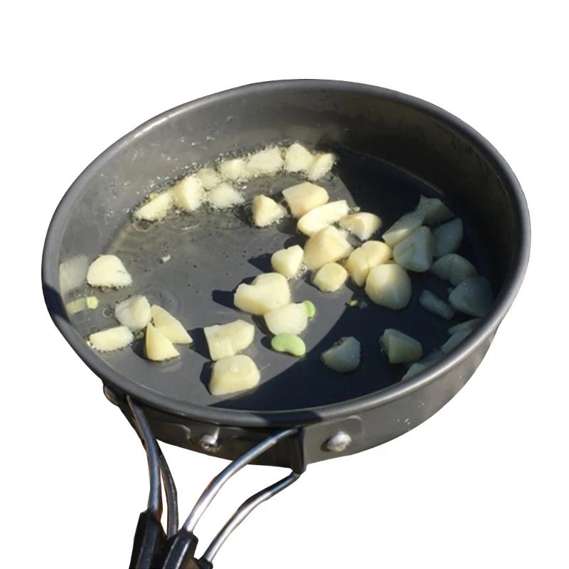 مقلاة قلي محمولة مع حقيبة تخزي - مراجعة Camping Cooking Set Lightweight وسعره