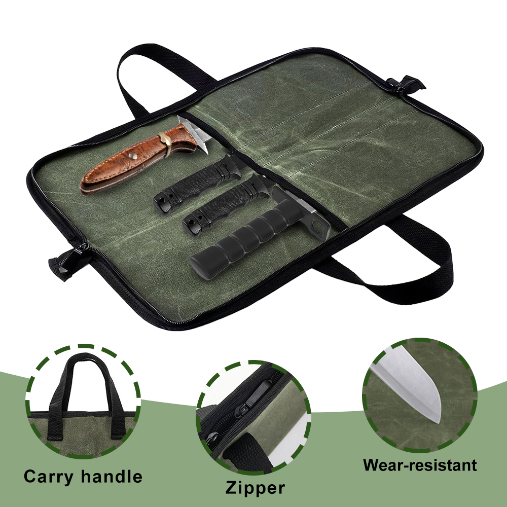 حقيبة لف السكاكين من القماش ال - مراجعة Camping Cooking Utensil Bag وسعره