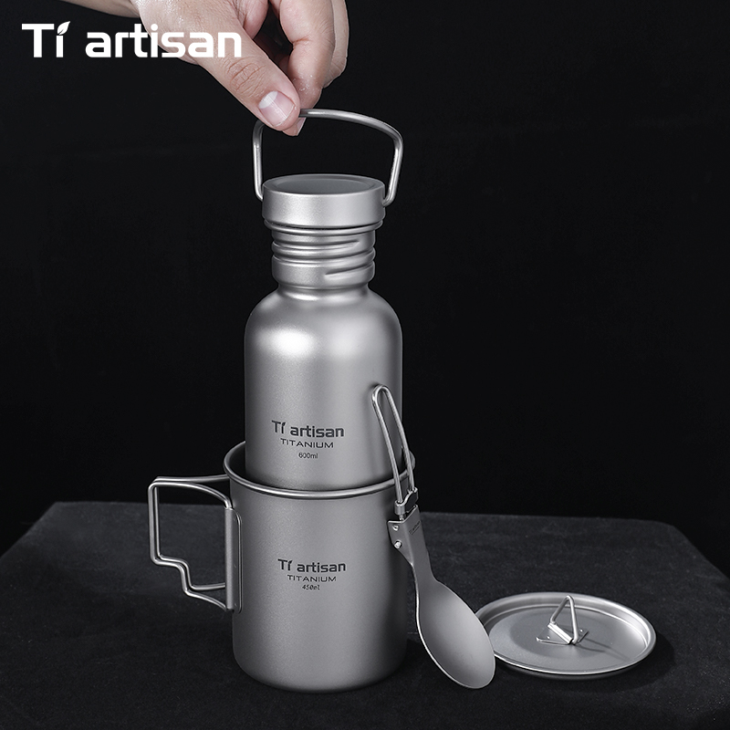 مجموعة أدوات طهي من التيتانيوم - مراجعة Camping Cooking Set Lightweight وسعره