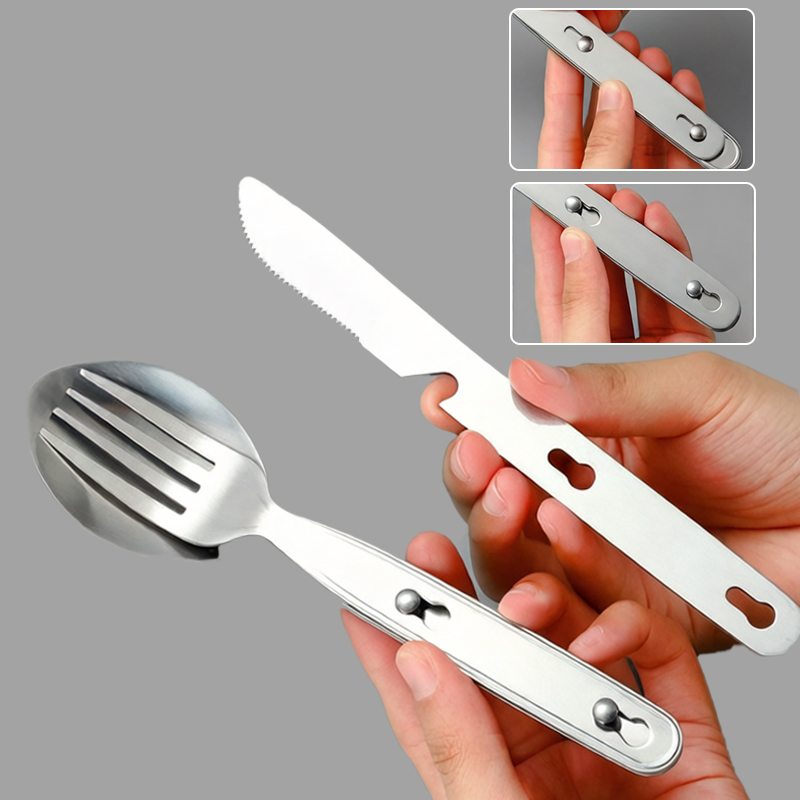 طقم أدوات طعام محمول قابل للطي - مراجعة Camping Cooking And Cutlery Set وسعره