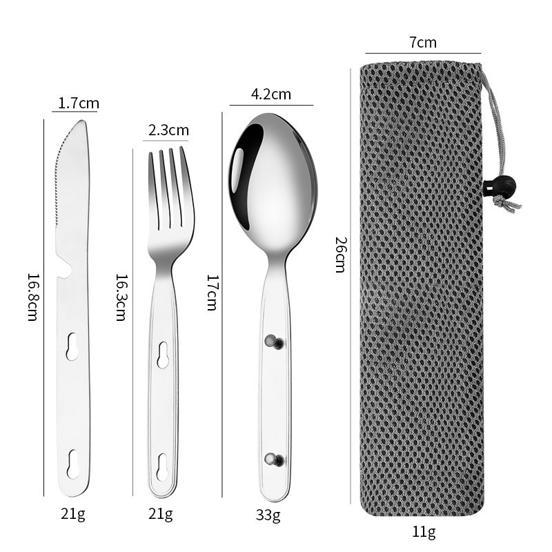 طقم أدوات طعام محمول قابل للطي - مراجعة Camping Cooking And Cutlery Set وسعره