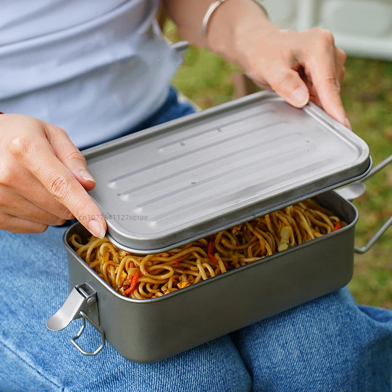 صندوق غداء مربع من التيتانيوم  - مراجعة Mess Kit Titanium وسعره
