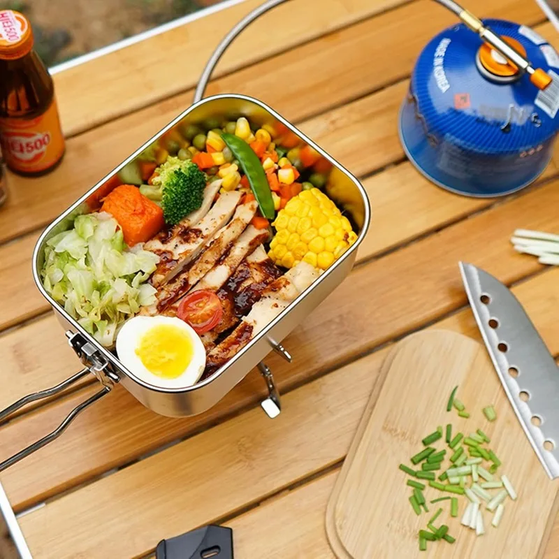 304 صندوق غداء من الفولاذ المق - مراجعة Mess Kit Titanium وسعره