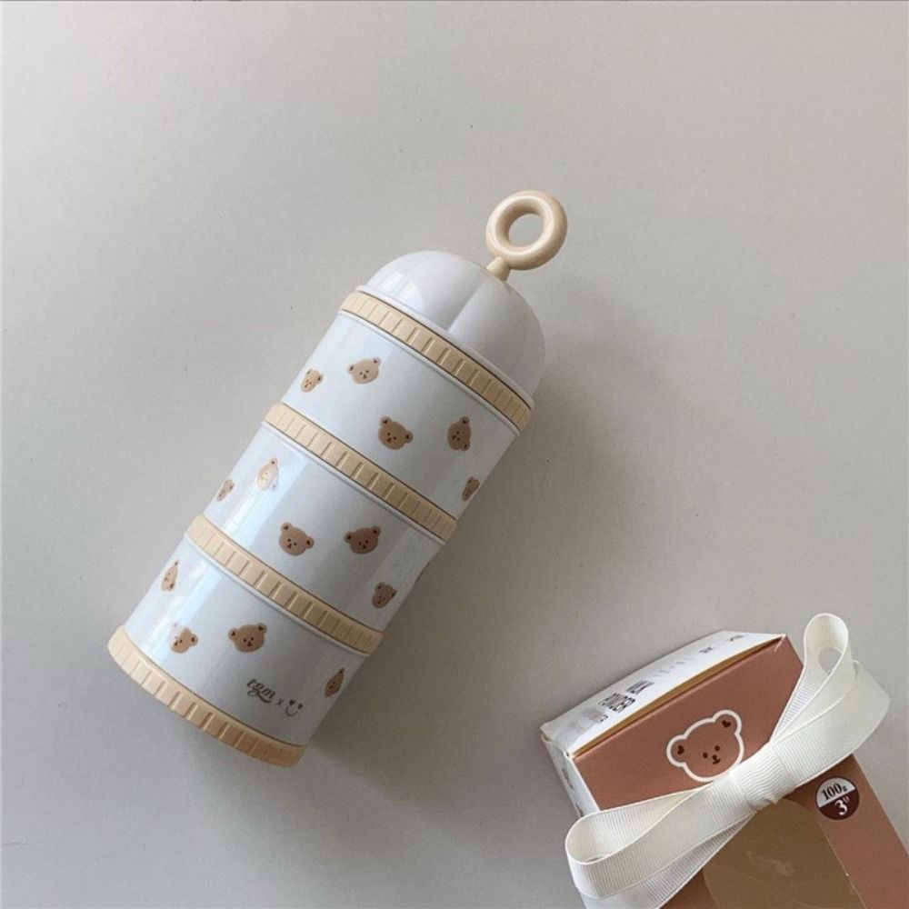 3 طبقات صندوق مسحوق حليب الأطف - مراجعة Bear Canister Food وسعره