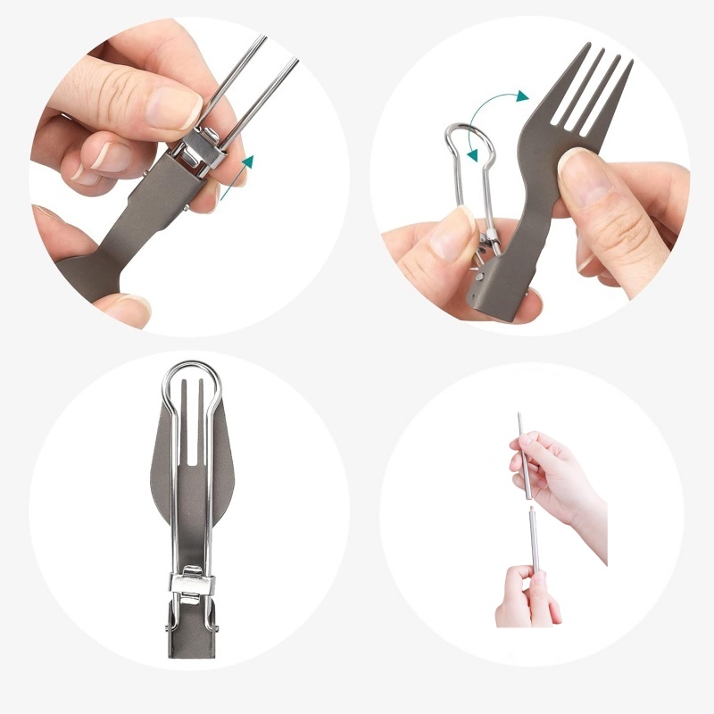 طقم أدوات طعام قابل للطي من ال - مراجعة Camping Cooking Set Lightweight وسعره