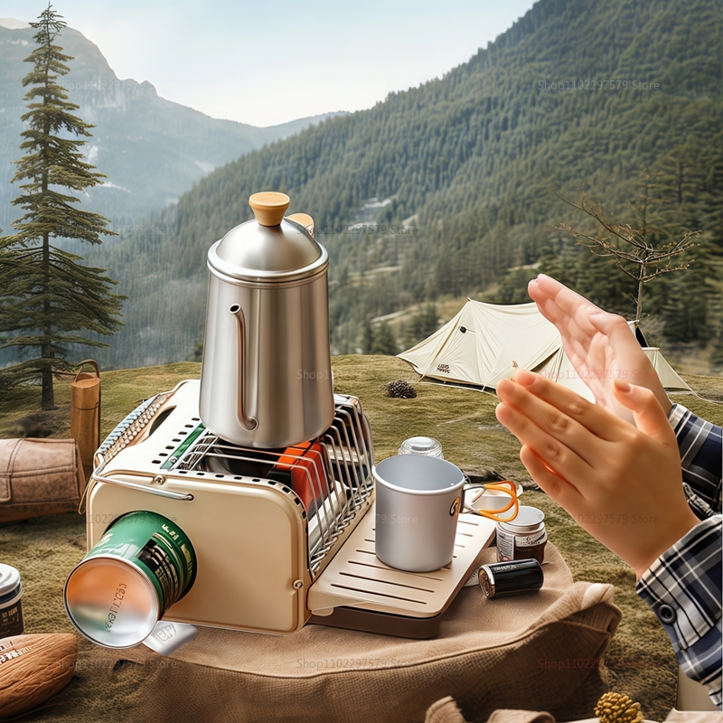 موقد غاز محمول للتخييم بقوة 12 - مراجعة Camping Cooking Set Lightweight وسعره