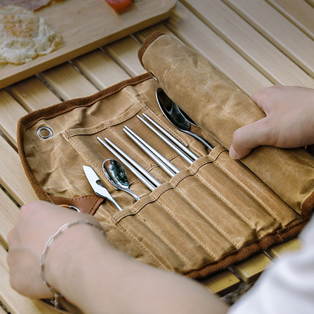 حقيبة قماشية متينة لتنظيم أدوا - مراجعة Camping Cooking Utensil Bag وسعره