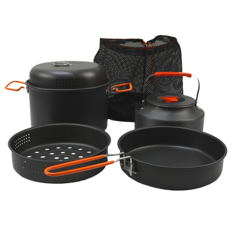 مجموعة أدوات طهي خارجية ، وعاء - مراجعة Camping Cooking Set وسعره