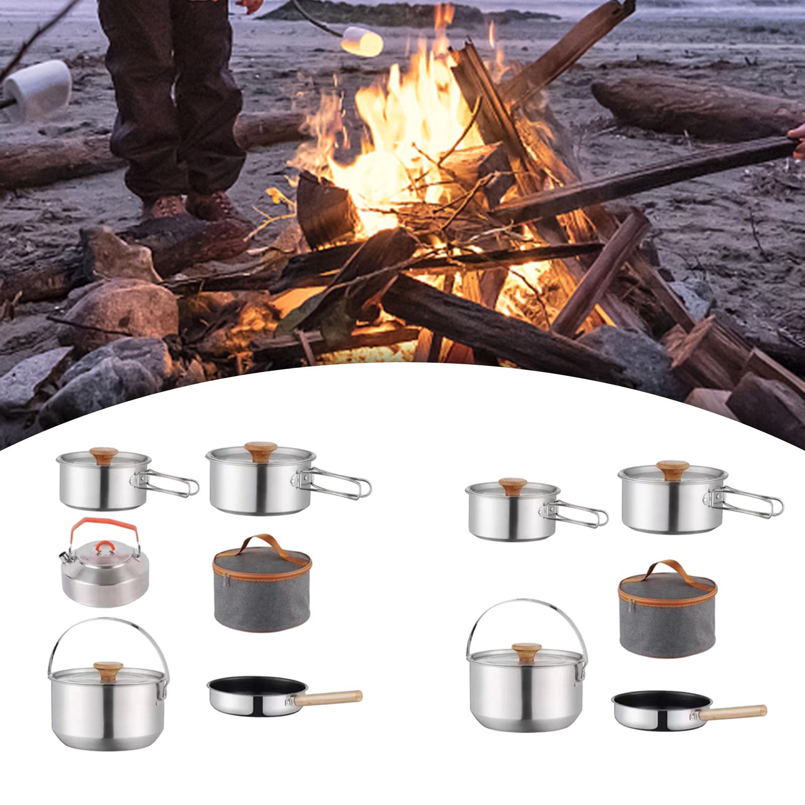 طقم أدوات طهي للتخييم، أواني خ - مراجعة Camping Cooking Utensils Storage وسعره