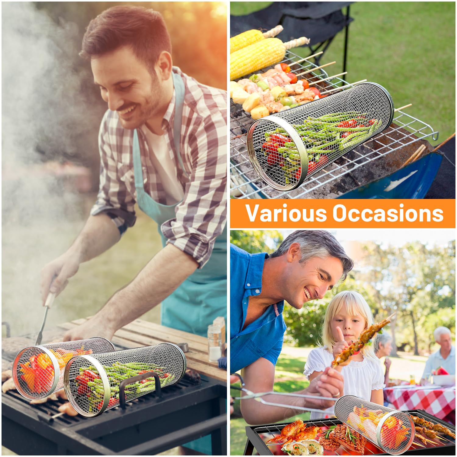 2 قطع المتداول سلال الشوي للشو - مراجعة Camping Cooking Utensils Storage وسعره