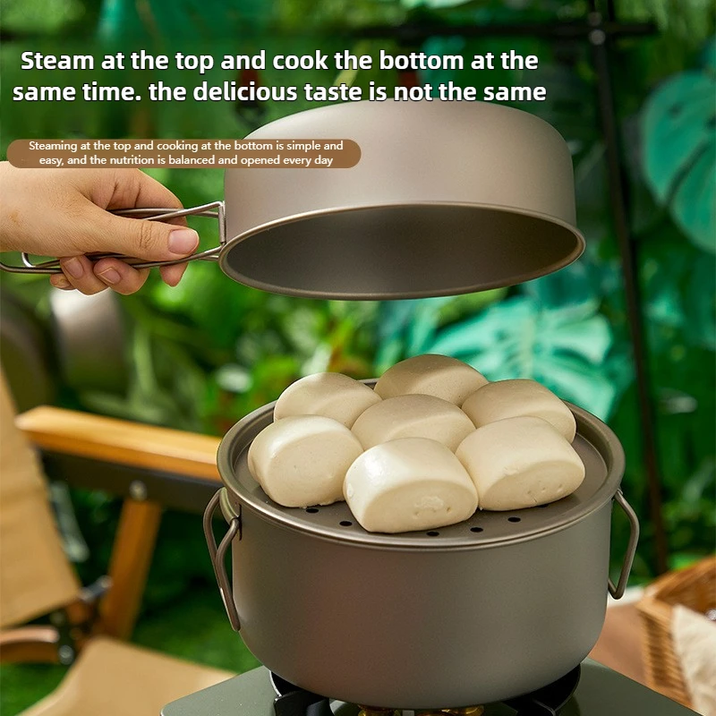 التيتانيوم في الهواء الطلق وعا - مراجعة Camping Cooking Set Lightweight وسعره