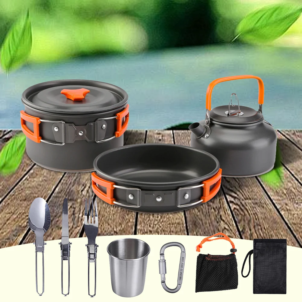طقم أدوات طهي للتخييم، غلاية و - مراجعة Camping Cooking Set Lightweight وسعره
