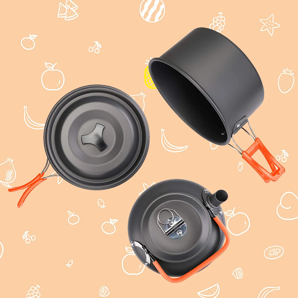 طقم أدوات طهي للتخييم، غلاية و - مراجعة Camping Cooking Set Lightweight وسعره