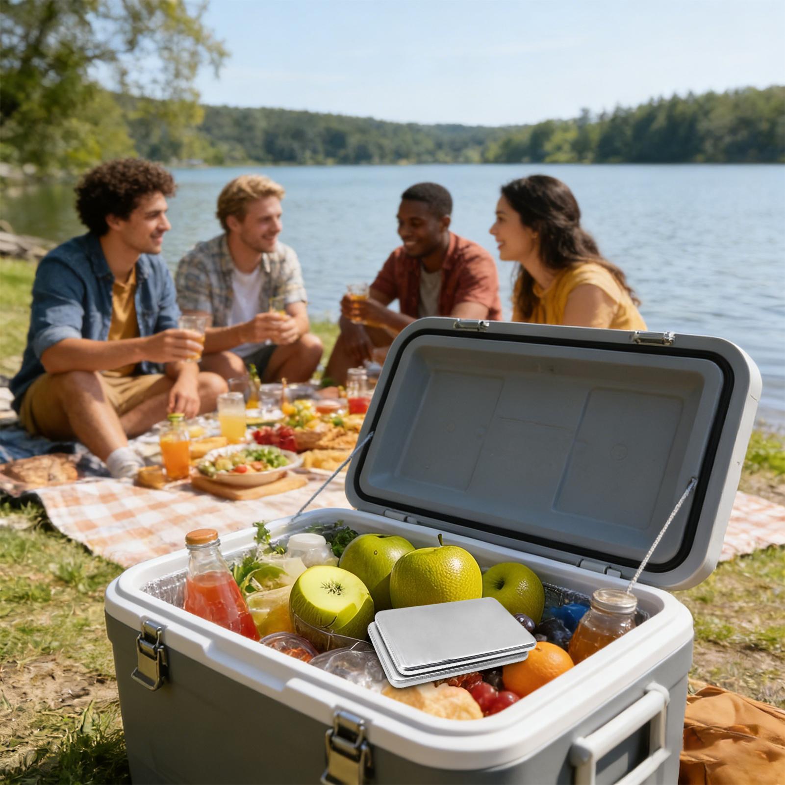 قطعتان من عبوات الثلج المصنوعة - مراجعة Camping Cooking Box وسعره
