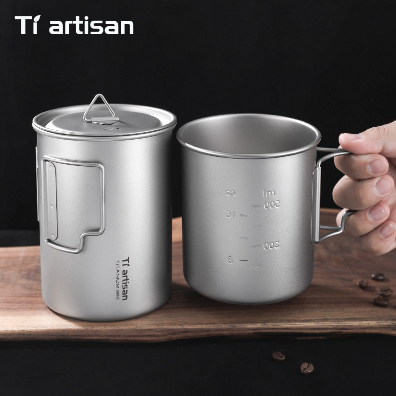 كوب تخييم من التيتانيوم قابل ل - مراجعة Camping Cooking Set Lightweight وسعره